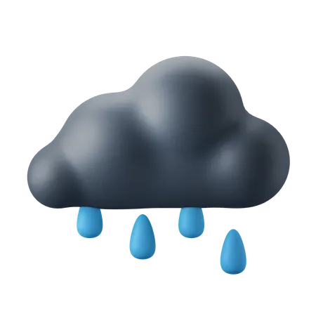 Cloudy Rain  3D Icon