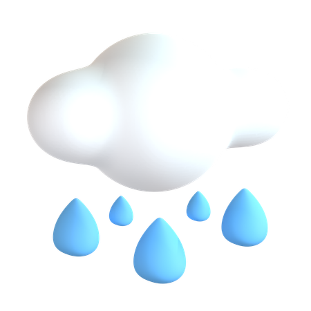 Cloudy Rain  3D Icon