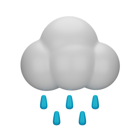 Cloudy Rain  3D Icon