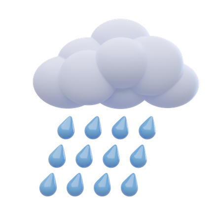 Cloudy Rain  3D Icon