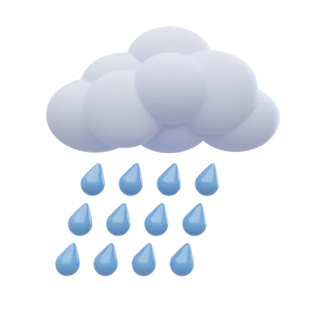 Cloudy Rain  3D Icon