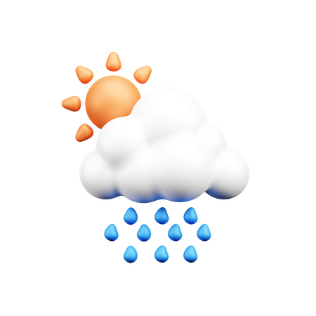 Cloudy Rain  3D Icon