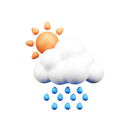 Cloudy Rain  3D Icon