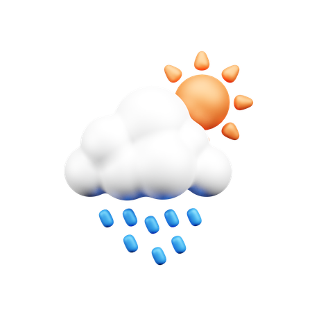 Cloudy Rain  3D Icon