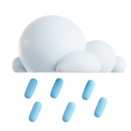 Cloudy Rain  3D Icon