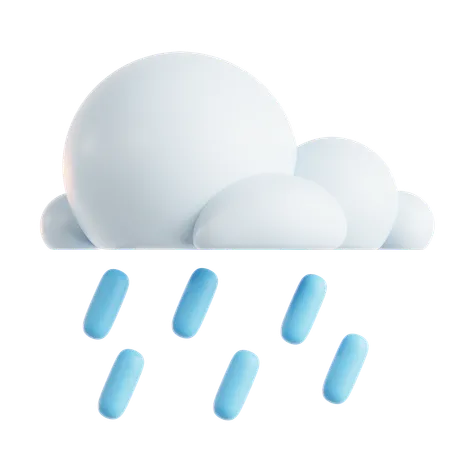 Cloudy Rain  3D Icon