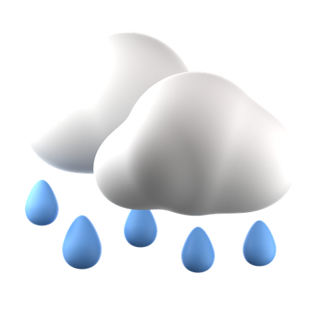 Cloudy rain  3D Icon