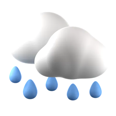 Cloudy rain  3D Icon