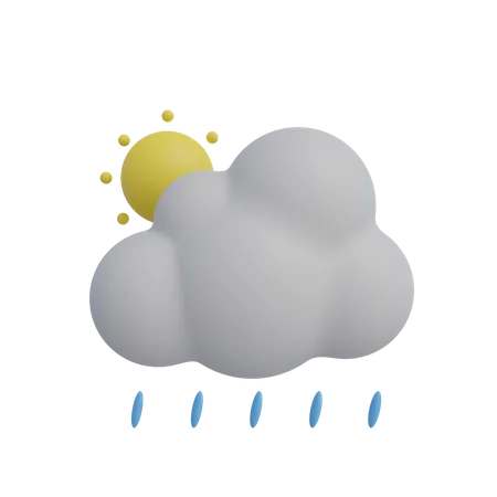 Cloudy Rain  3D Icon