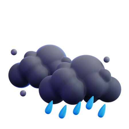 Cloudy Rain  3D Icon