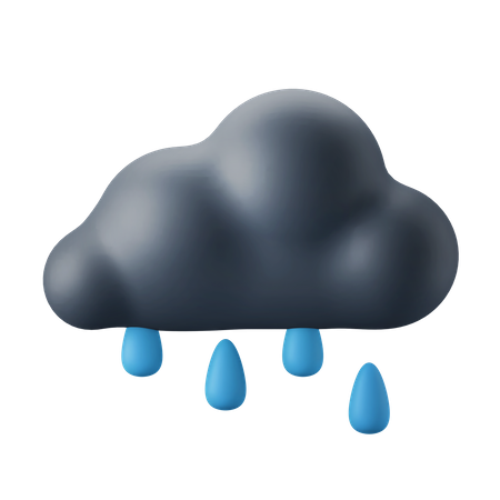 Cloudy Rain  3D Icon