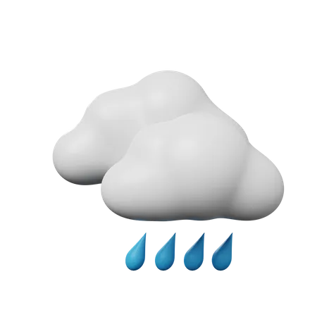 3 D Illustration Of Simple Icon Weather Concept Rain 3D Illustration
