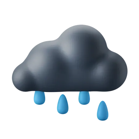 Cloudy Rain 3D Icon