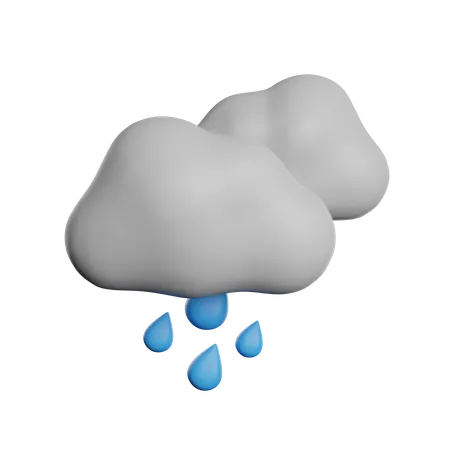 Cloudy Rain Day 3D Icon