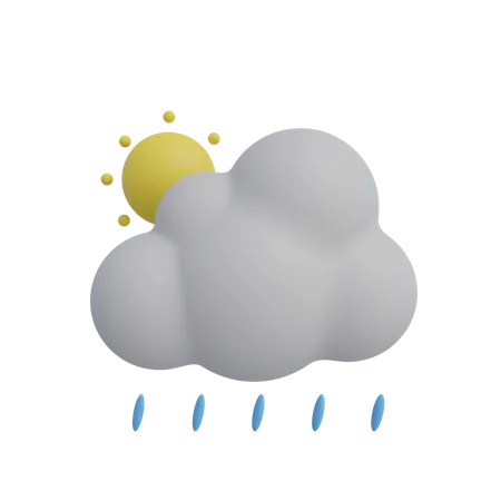 Cloud Rain Sun 3D Icon
