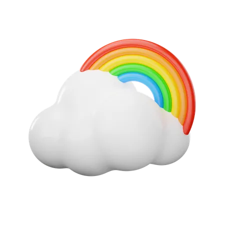 Cloudy Rainbow  3D Icon