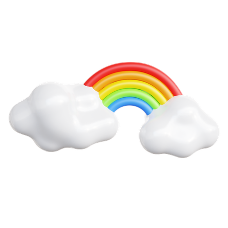 Cloudy Rainbow  3D Icon