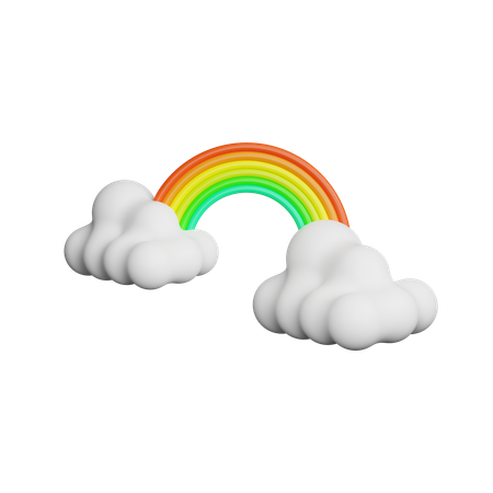 Cloudy Rainbow  3D Icon