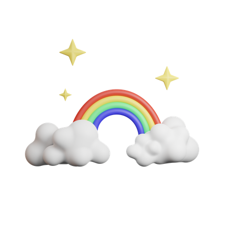 Cloudy Rainbow  3D Icon