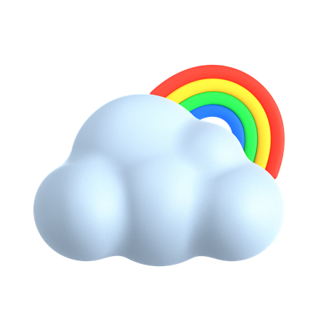 Cloudy Rainbow  3D Icon