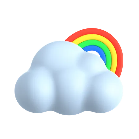 Cloudy Rainbow  3D Icon