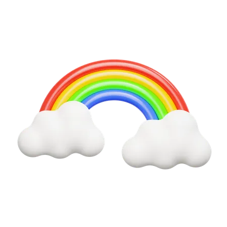 Cloudy Rainbow  3D Icon