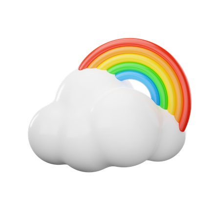 Cloudy Rainbow  3D Icon