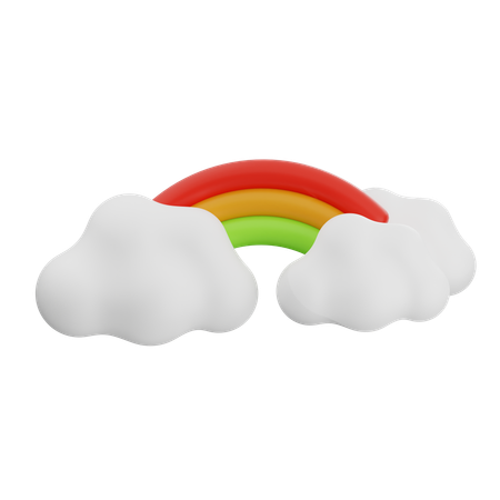 Cloudy Rainbow  3D Icon