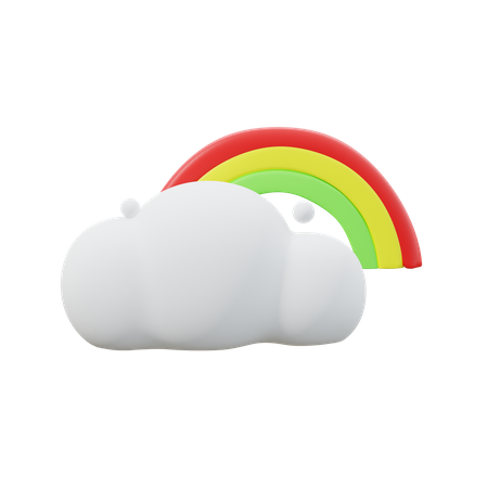 Cloudy Rainbow  3D Icon