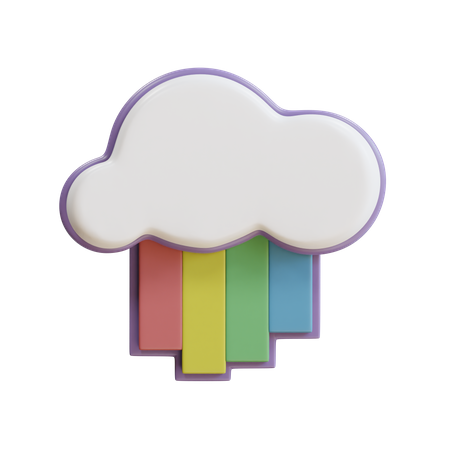 Cloudy Rainbow  3D Icon