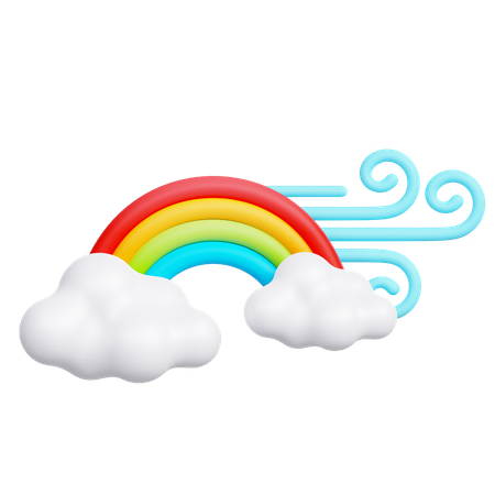 Cloudy Rainbow  3D Icon
