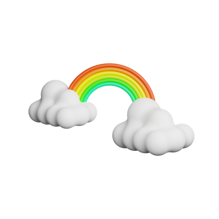 Cloudy Rainbow  3D Icon
