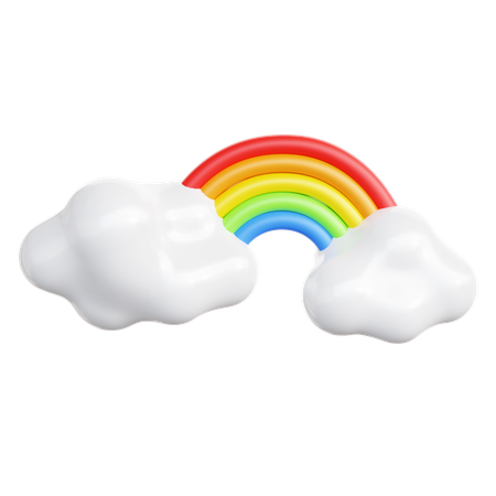 Cloudy Rainbow  3D Icon