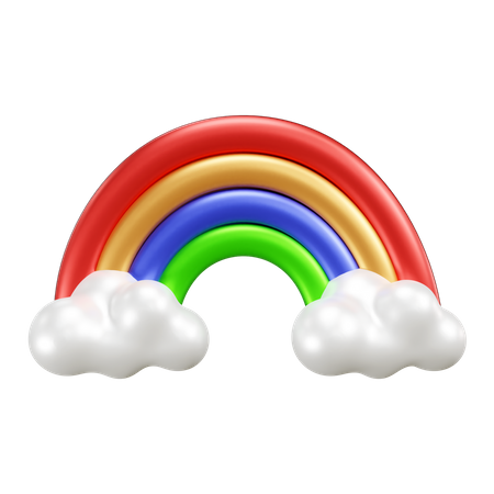 Cloudy Rainbow weather  3D Icon