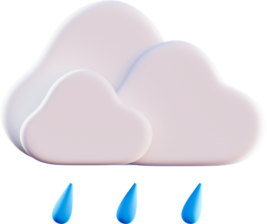 Cloudy Rainy  3D Icon
