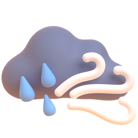 Cloudy Rainy Air  3D Illustration