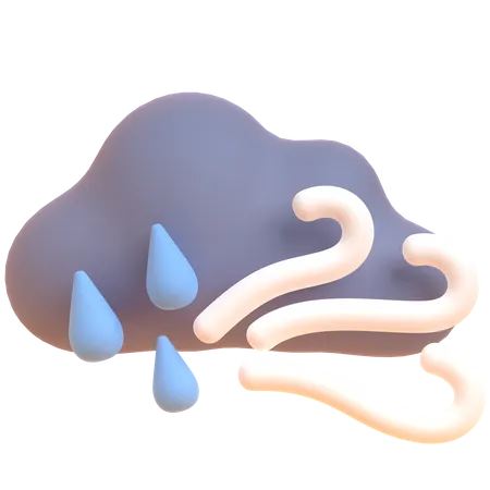 Cloudy Rainy Air  3D Illustration