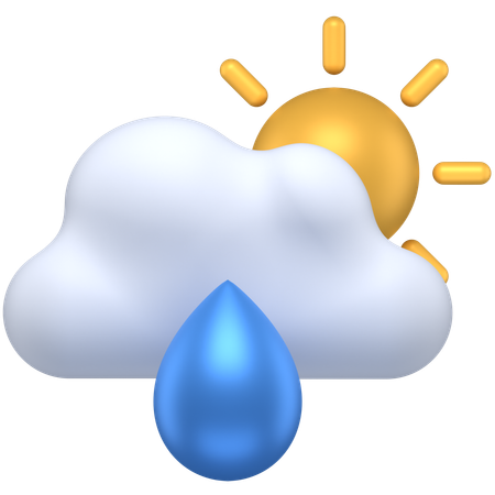 Cloudy rainy day  3D Icon