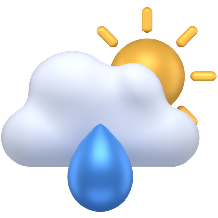 Cloudy rainy day  3D Icon