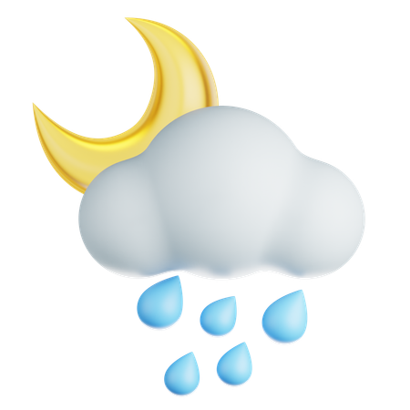 曇りの雨の夜  3D Icon