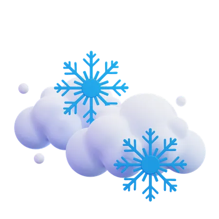 Cloudy Snow  3D Icon