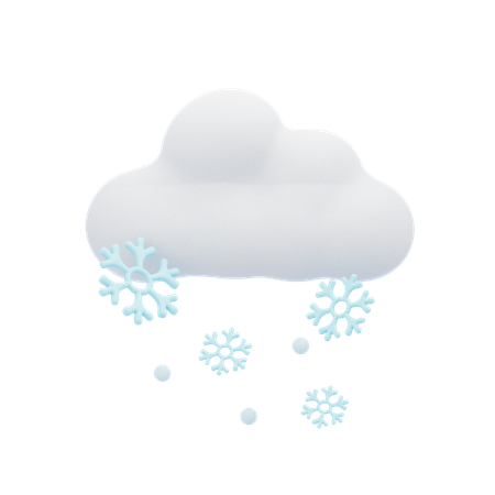 Cloudy Snow  3D Icon