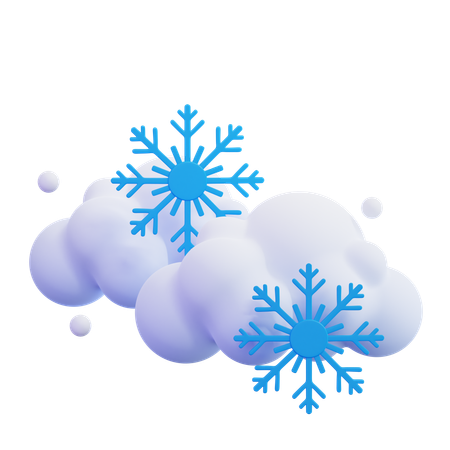 Cloudy Snow  3D Icon