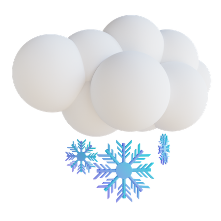 Cloudy Snow 3D Illustration