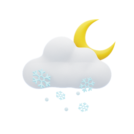 Cloudy Snow Moon  3D Icon