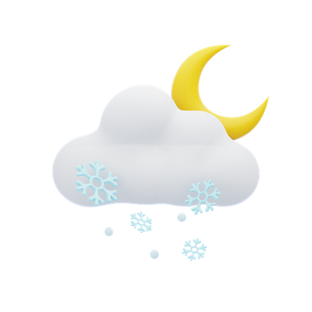 Cloudy Snow Moon  3D Icon