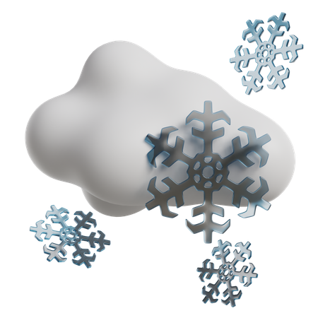 Cloudy Snowfall  3D Icon