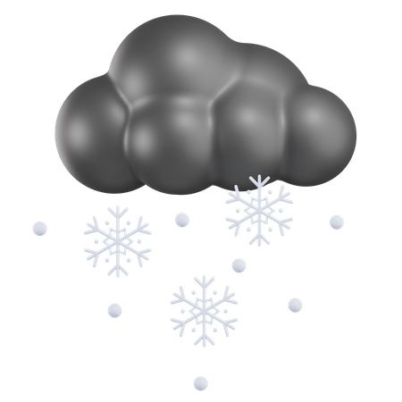 Cloudy Snowfall  3D Icon