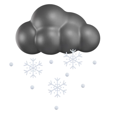 Cloudy Snowfall  3D Icon