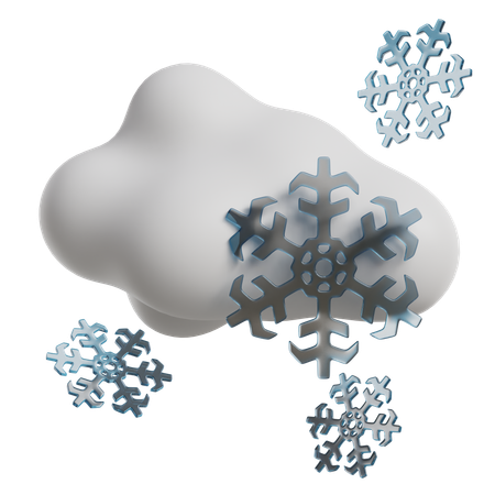 Cloudy Snowfall  3D Icon